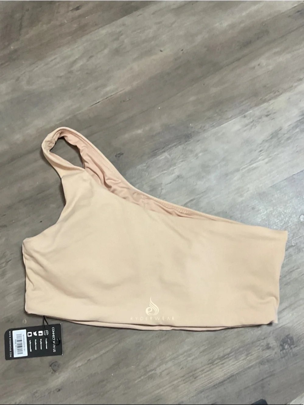Ryderwear One-Shoulder Nude Sports Bra